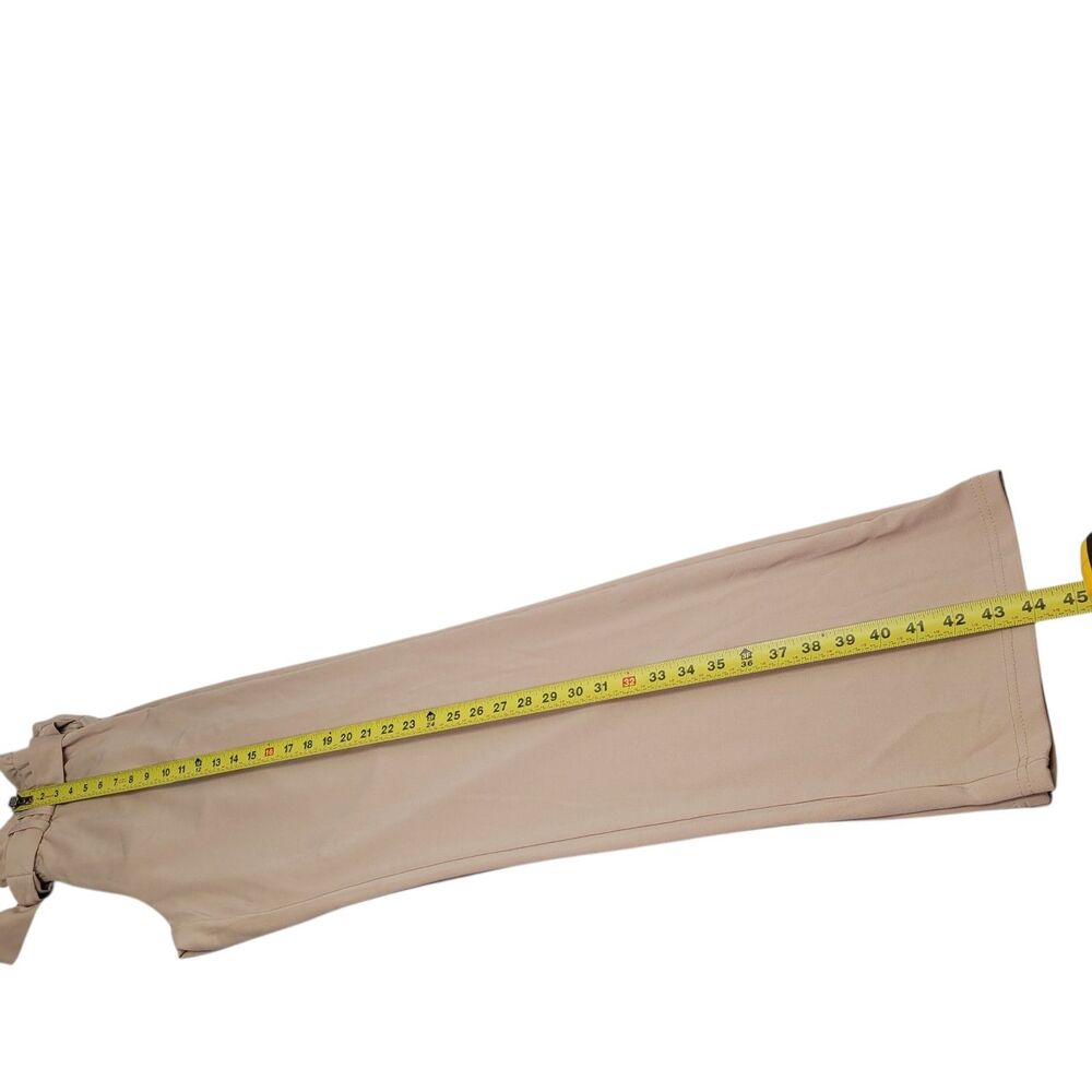 Women's High Waist Belted Paperbag Wide Leg Business Dress Pants Apricot Medium - Picture 10 of 10